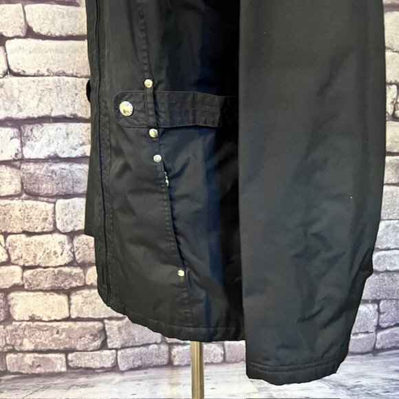 Details Intl Black Long Sleeve Hooded Coat Size L - Picture 5 of 10